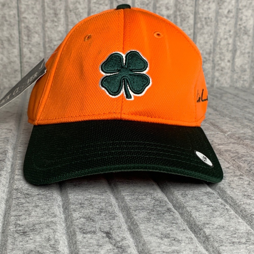 Black Clover Live Lucky A-Flex Hat Mens L/XL Orange Green Clover Baseball Flaw